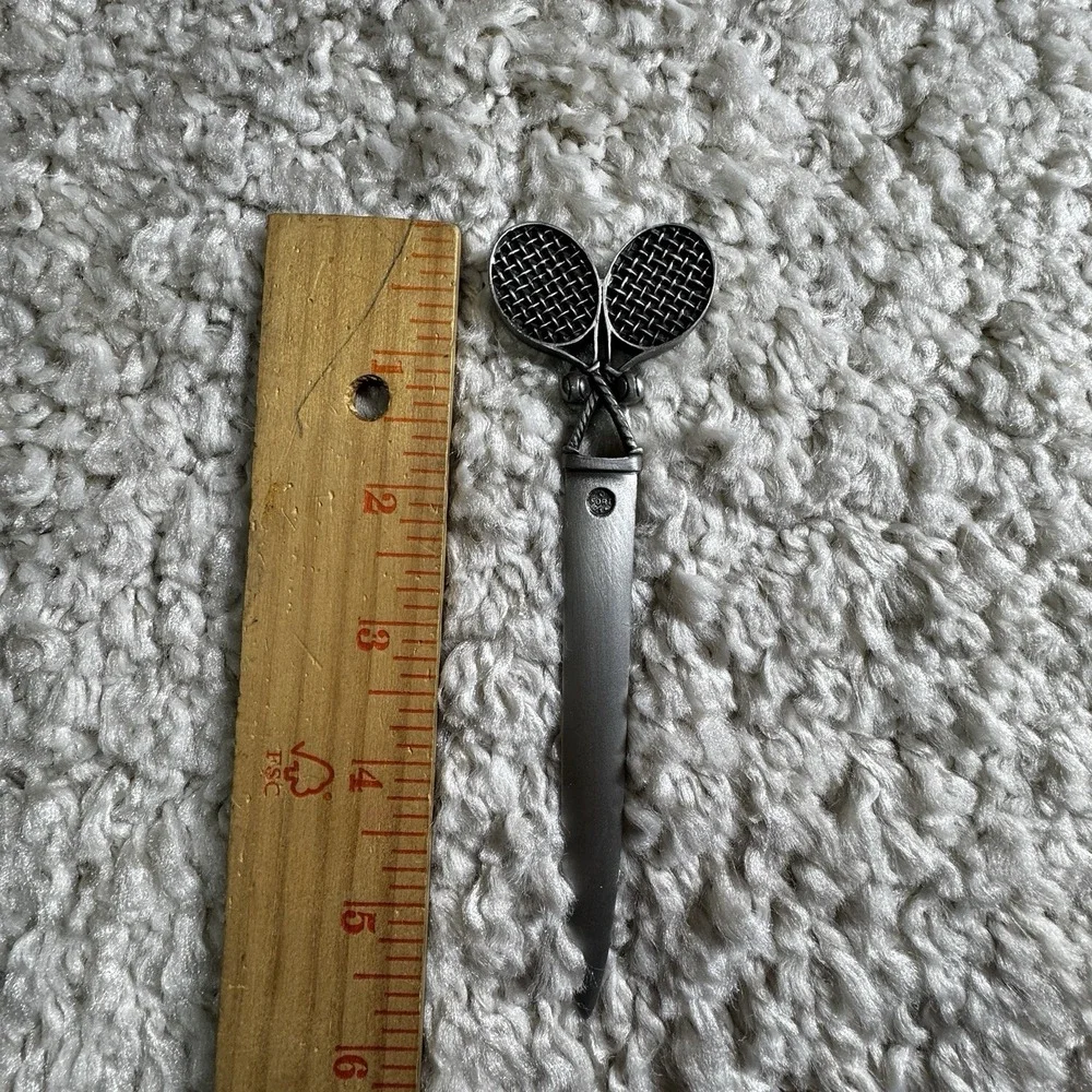 Vintage Fort USA Metal Letter Opener Tennis Rackets & Balls Handle‎ Sports Desk